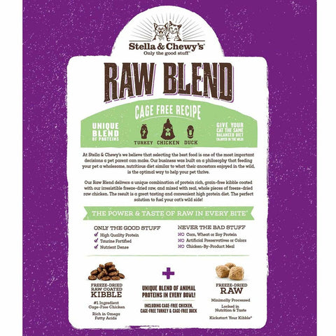 Raw Blend Grain Free Protein Rich Poultry Cat Food Stella & Chewy's BB01/25 2.5 lb