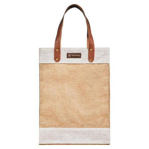 Cream White Jute Market Tote Out Of The Woods
