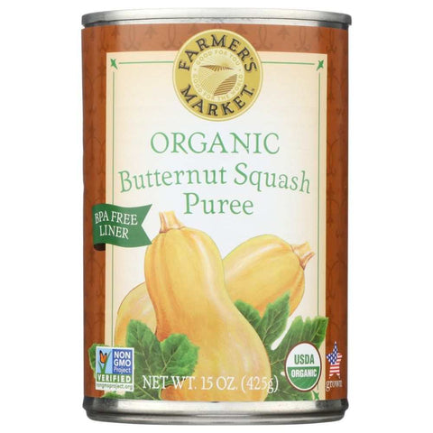 Organic Butternut Squash Puree 15 oz Farmers Market Foods