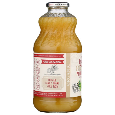 Organic Pure Pineapple Juice 32 oz Bottle Lakewood