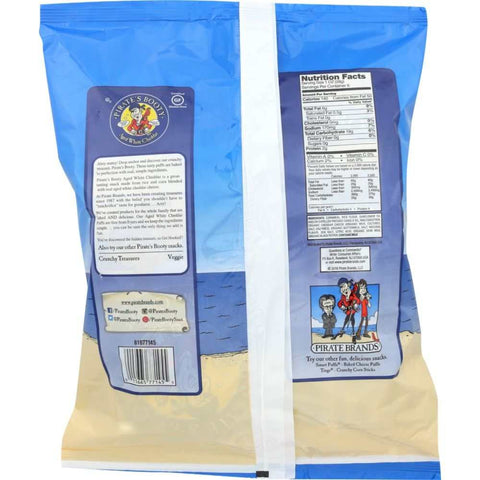 Aged White Cheddar Rice and Corn Puffs Snack 6Pk PIRATE BRANDS
