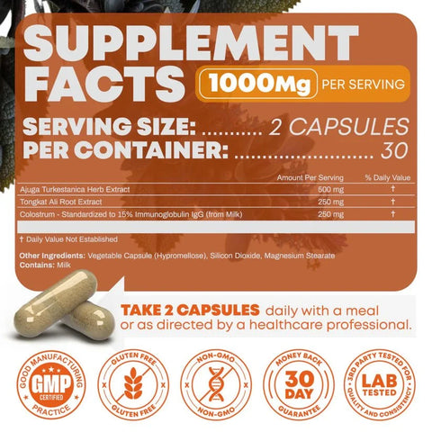 Peak Revival-X Turkesterone & Tongkat Ali + Colostrum – 60 Capsules