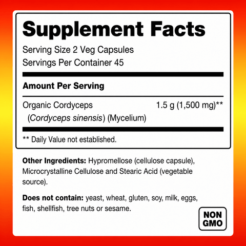 Penta Vitals Cordyceps 750 mg  90 Veg Caps