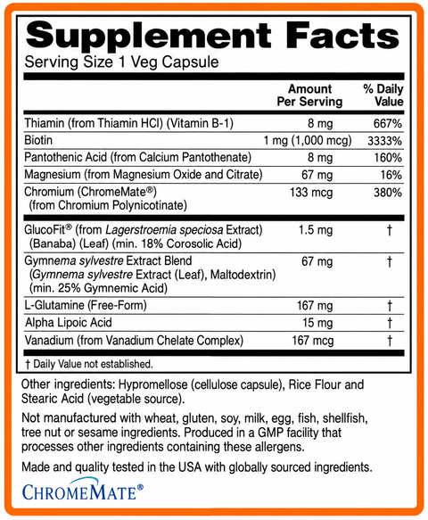 Penta Vitals Glucose Metabolic Support – Blood Sugar & Glucose Metabolism Support | 90 Veg Capsules