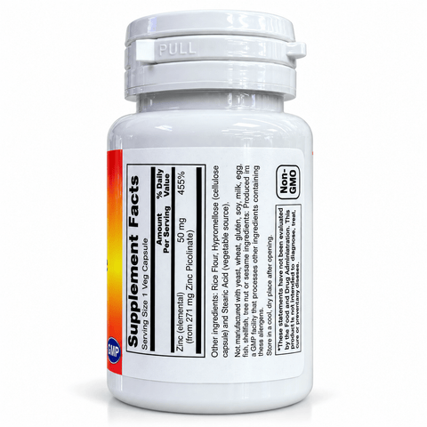 Penta Vitals Zinc Picolinate 50mg – Immune Support | 60 Veg Capsules