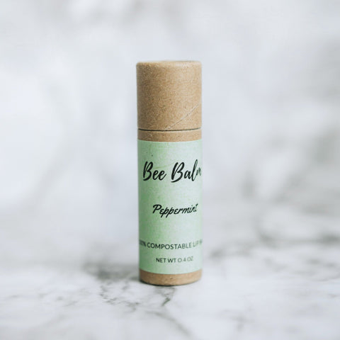 Peppermint Lip Balm Bee Balm 0.4 oz Tube
