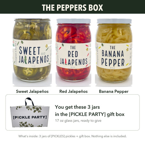 Pickled Sweet Jalapeños, Red Jalapeños, Bananas Pepper Jars The Peppers Box