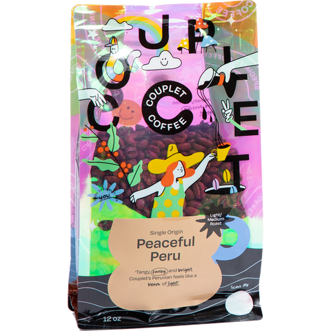 Couplet Coffee Single Origin Peaceful Peru Light Medium Roast Coffee Beans Wholesale