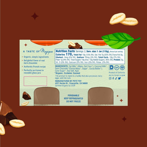 Oatmilk Chocolate Organic Plant-Based French Dessert Petit Pot