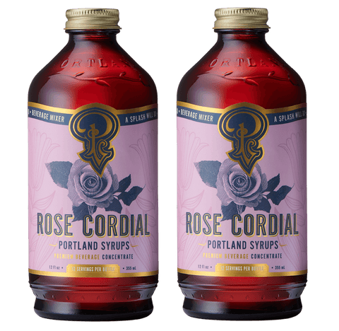 Rose Cordial Syrup two-pack Premium Small-Batch Syrup Portland Syrups