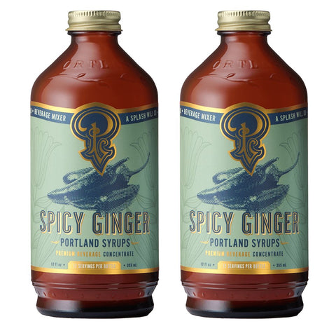 Spicy Ginger Syrup Two-Pack Premium Cocktail Mixer Portland Syrups