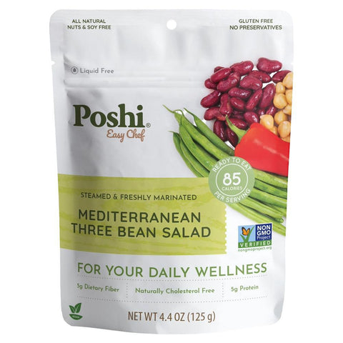 Mediterranean Three Bean Salad Lightly Marinated Ready to Eat Poshi