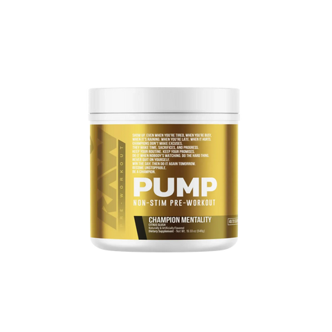 Non-Stim Pre-Workout Pump Supplement Raw Nutrition Pump