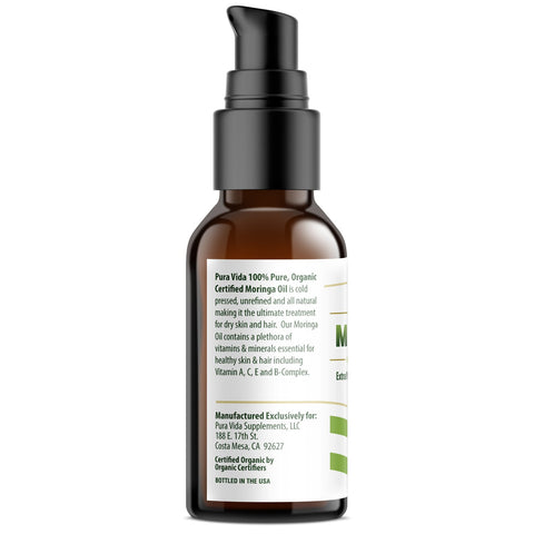 Organic Moringa Seed Oil Single Origin 2oz/4oz Pura Vida