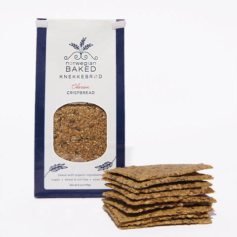 Classic Seeded Knekkebrød Crisps Bag Norwegian Baked - 12 bags x 6oz case