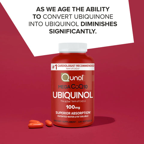 Qunol Mega Ubiquinol CoQ10, 100 mg -120 Caps