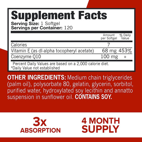 Qunol Ultra Coq 10 100 Mg -120 Softgels