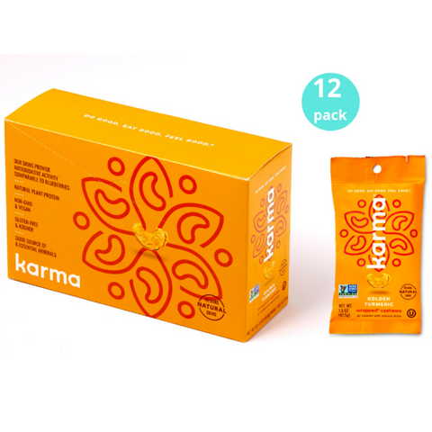 Golden Turmeric Wrapped Cashews Air-Roasted Snack Karma