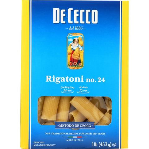 Rigatoni No 24 Pasta 16 oz DE CECCO