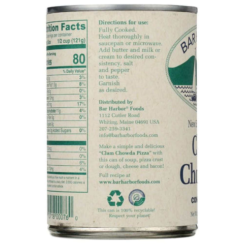 BAR HARBOR New England Clam Chowder Condensed 15oz Soup