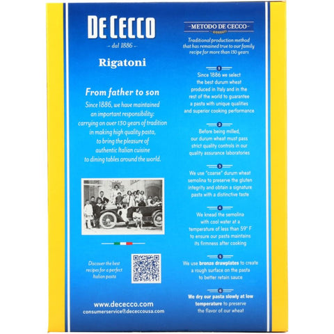 Rigatoni No 24 Pasta 16 oz DE CECCO