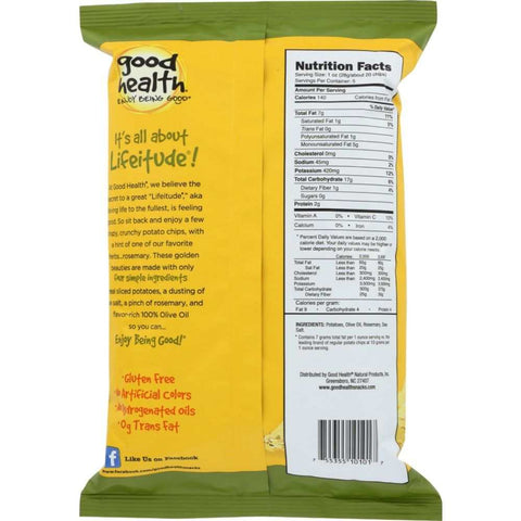 Olive Oil Rosemary Kettle Style Potato Chips Savory Snack GOOD HEALTH 5oz