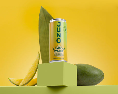 Juno Bamboo Water Juicy Mango 250 mL Can Case