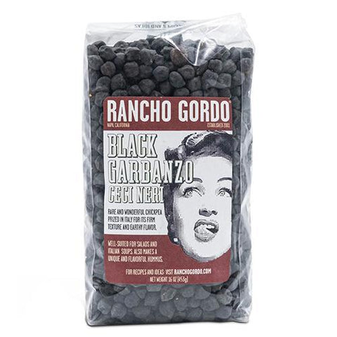 Italian Black Garbanzo Heirloom Beans 16OZ Rancho Gordo