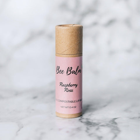 Raspberry Rose Lip Balm 0.4 oz Tube Bee Balm