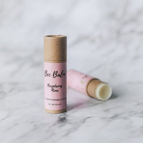 Raspberry Rose Lip Balm 0.4 oz Tube Bee Balm