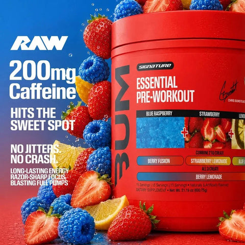 RAW Essentials Pre workout 3 in 1 Flavor - 45 Servings