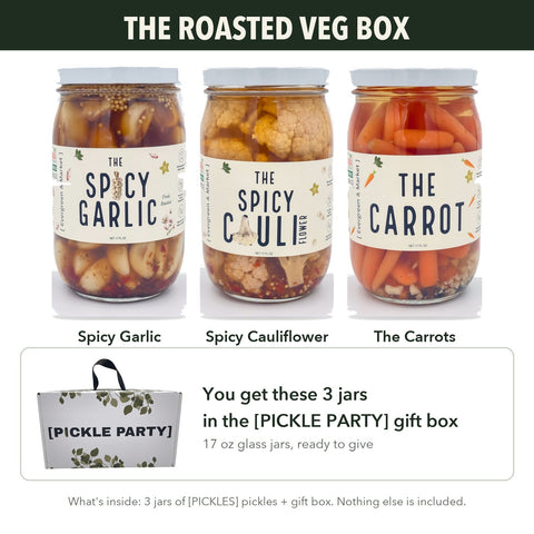 Oven Roasted Pickled Vegetables Spicy & Sweet Veg Box 3 Jars