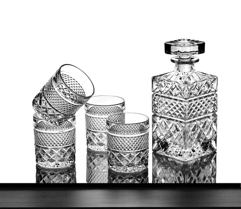 Whiskey Decanter w/ Glasses & Chilling Stones Gift Set ROCKS
