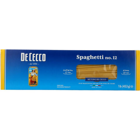Spaghetti No 12 Pasta 16 oz DE CECCO