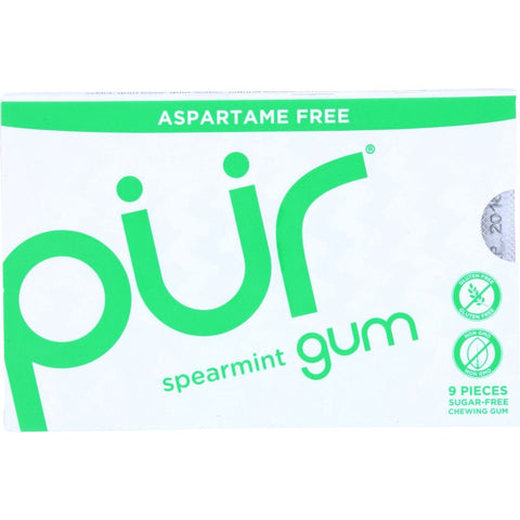 Spearmint Flavor Aspartame Free Sugar Free Gum 9 pc PUR
