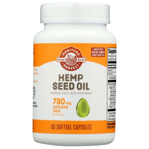 Hemp Seed Oil Softgels Omega GLA Support 60 sg MANITOBA HARVEST