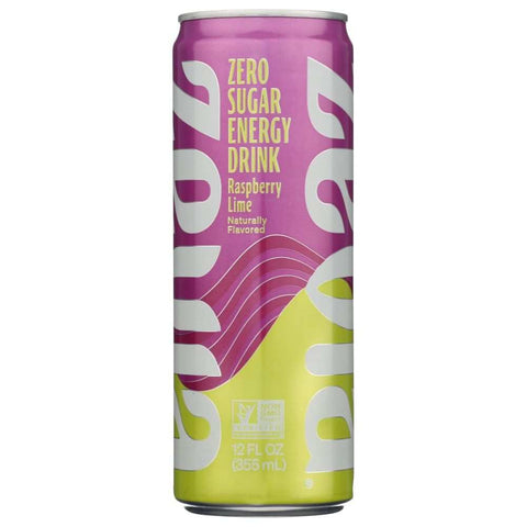 ZEVIA Raspberry Lime Zero Sugar Natural Energy Drink 12fl oz