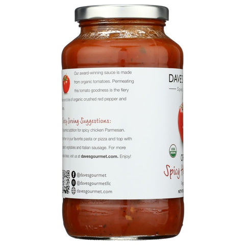Organic Spicy Heritage Red Pasta Sauce 24 oz Dave's Gourmet