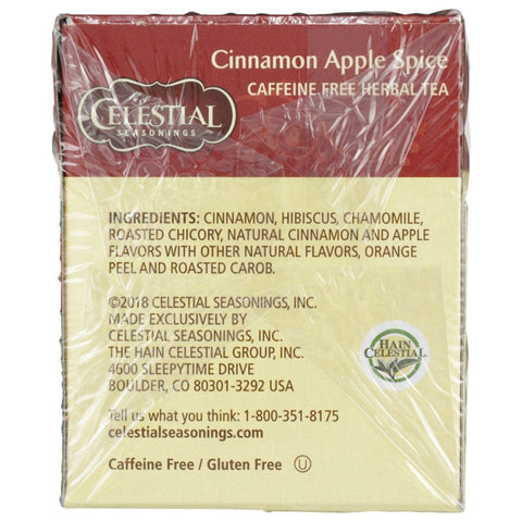Cinnamon Apple Spice Herbal Tea 20 Bags Celestial Seasonings