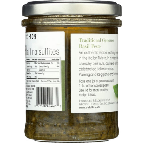 Pesto Jar Traditional Basil Sauce 6.35 oz DELALLO