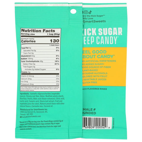 Peach Rings Low Sugar Gummy Candy SMARTSWEETS
