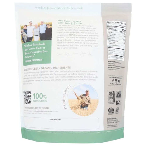 Organic Sprouted Spelt Flour 80 oz Bulk Flour ONE DEGREE