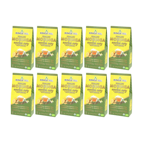 Organic Moringa Energy Tea - Ginger Lemon - Natural Coffee Alternative