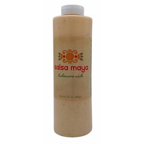 Habanero Aioli Artisan Sauce 24oz Squeeze Bottles Salsa Maya