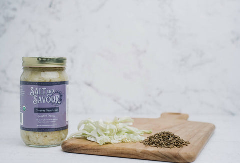 Sauerkraut with Caraway Seed Organic Fermented Cabbage Salt and Savour