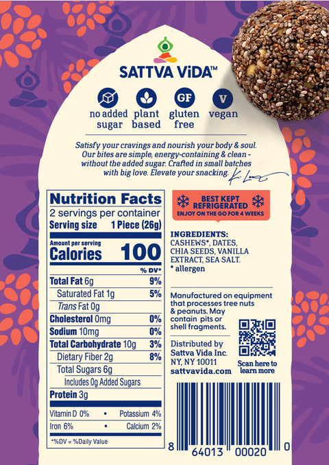 Chia Crunch Energy Bites 2pack by Sattva Vida