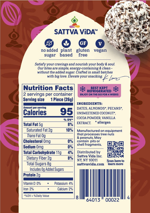 Cocoa Craze Energy Bites 2pack Snack Sattva Vida
