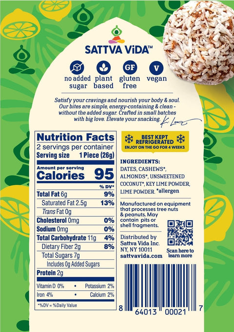 Key Lime Love Energy Bites 2pack Sattva Vida
