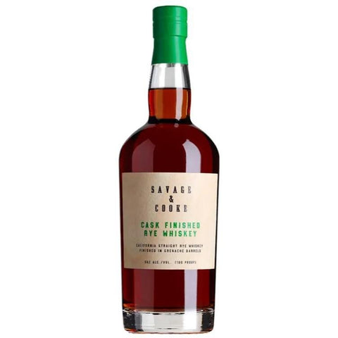 Cask Finished Rye Whiskey Finished in Grenache Barrels 750ML Savage & Cooke