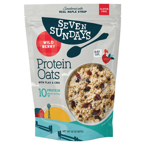 Wildberry Protein Oats 16OZ Seven Sundays